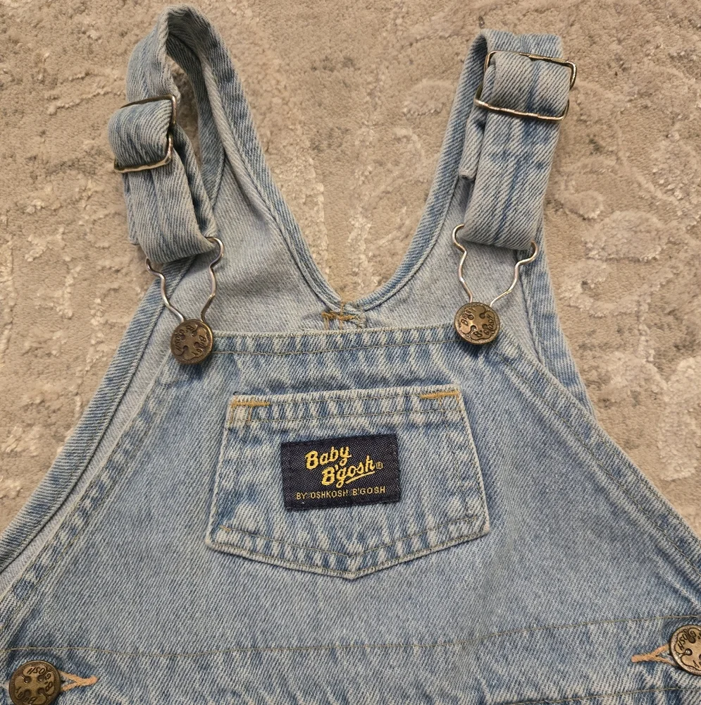 Vintage 1990s Baby B'Gosh OshKosh B'Gosh Light Blue Denim Jean Overalls
